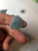 Load image into Gallery viewer, 100% Natural icy watery blue/green/gray jadeite jade blessed fortune pendant BG7