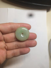 Load image into Gallery viewer, Type A 100% Natural icy green/yellow Jadeite Jade safety Guardian donut Pendant group A123