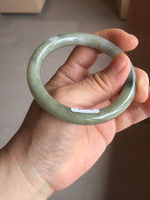 Load image into Gallery viewer, 54mm Certified Type A 100% Natural dark green gray round cut Jadeite bangle AU45-0896