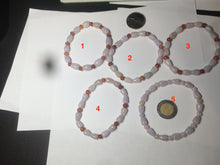 Load image into Gallery viewer, 100% natural type A light purple/white water drop/olive jadeite jade bead bracelet BK58