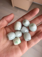 Load image into Gallery viewer, type A 100% Natural white/light green olive shape Jadeite Jade LuluTong (Every road is smooth) bead pendant BK107