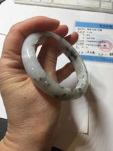Load image into Gallery viewer, 56.3mm certified 100% natural Type A dark green/purple/white with green floating flowers jadeite jade bangle PB231-2823