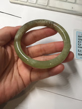 Load image into Gallery viewer, 55.5mm Certified Type A 100% Natural green yellow/sugar brown flying dandelions nephrite Jade bangle HN51-0488