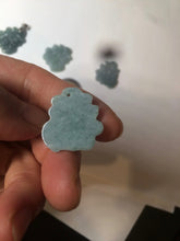 Load image into Gallery viewer, 100% Natural icy watery blue/green/gray jadeite jade blessed fortune pendant BG7
