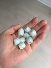 Load image into Gallery viewer, type A 100% Natural white/light green olive shape Jadeite Jade LuluTong (Every road is smooth) bead pendant BK107