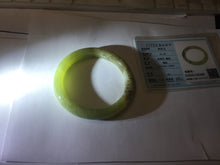 Load image into Gallery viewer, 55.5mm Certified Type A 100% Natural green yellow/sugar brown flying dandelions nephrite Jade bangle HN51-0488