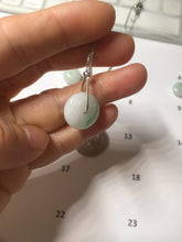 Load image into Gallery viewer, 15.2mm Type A 100% Natural sunny green/white Abacus-Bead Peace and Safety Guardian Donuts Buckle jadeite Pendant group PH114-1