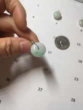 Load image into Gallery viewer, 15.2mm Type A 100% Natural sunny green/white Abacus-Bead Peace and Safety Guardian Donuts Buckle jadeite Pendant group PH114-1