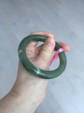 Load image into Gallery viewer, 57.4mm 100% natural certified dark green/gray nephrite jade bangle HF69-6454
