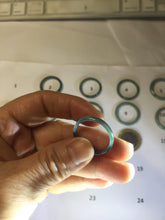 Load image into Gallery viewer, 20.2mm size 10 1/2 100% natural type A icy watery green/blue Guatemala jadeite jade band ring group PJ35