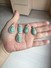Load image into Gallery viewer, 100% natural type A sunny green jadeite jade water drop pendant necklace group PA111