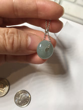 Load image into Gallery viewer, 14mm Type A 100% Natural light green blue Jadeite Safety Guardian Button donuts pendant BG209