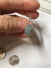 Load image into Gallery viewer, 14mm Type A 100% Natural light green blue Jadeite Safety Guardian Button donuts pendant BG209
