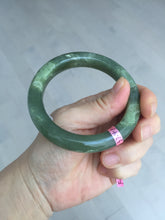 Load image into Gallery viewer, 57.4mm 100% natural certified dark green/gray nephrite jade bangle HF69-6454