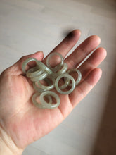 Load image into Gallery viewer, 15.9mm/size 5 1/4 100% natural type A icy watery dark green/light green/yellow/gray jadeite jade band ring BF54
