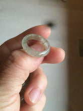 Load image into Gallery viewer, 15.9mm/size 5 1/4 100% natural type A icy watery dark green/light green/yellow/gray jadeite jade band ring BF54