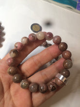 Load image into Gallery viewer, 10-10.3mm 100% natural pink/black rose stone (Rhodonite) bracelet SY41