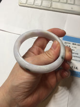 Load image into Gallery viewer, 54.8mm certified 100% natural Type A dark green/purple/white with green floating flowers jadeite jade bangle PB232-2827