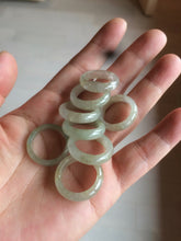 Load image into Gallery viewer, 15.9mm/size 5 1/4 100% natural type A icy watery dark green/light green/yellow/gray jadeite jade band ring BF54