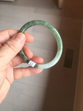 Load image into Gallery viewer, 52mm Certified Type A 100% Natural white Oily Dark Green Gray Black Oval Jadeite Jade Bangle PC219-6219