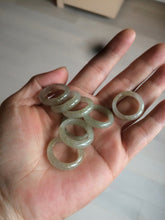 Load image into Gallery viewer, 15.9mm/size 5 1/4 100% natural type A icy watery dark green/light green/yellow/gray jadeite jade band ring BF54