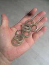 Load image into Gallery viewer, 15.9mm/size 5 1/4 100% natural type A icy watery dark green/light green/yellow/gray jadeite jade band ring BF54