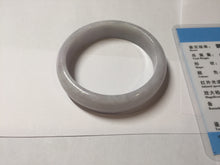 Load image into Gallery viewer, 51.5mm certified 100% Natural type A light purple white Jadeite Jade bangle PA245-4673