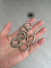Load image into Gallery viewer, 15.9mm/size 5 1/4 100% natural type A icy watery dark green/light green/yellow/gray jadeite jade band ring BF54