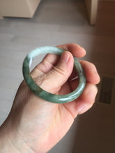 Load image into Gallery viewer, 52mm Certified Type A 100% Natural white Oily Dark Green Gray Black Oval Jadeite Jade Bangle PC219-6219