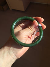 Load image into Gallery viewer, 61mm certified 100% Natural dark green/black nephrite (碧玉) bangle HN69-1573