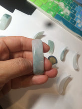 Load image into Gallery viewer, 100% natural type A icy watery light green white jadeite jade rectangle bead/craft supplies BG9