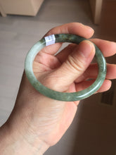 Load image into Gallery viewer, 52mm Certified Type A 100% Natural white Oily Dark Green Gray Black Oval Jadeite Jade Bangle PC219-6219