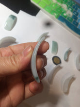 Load image into Gallery viewer, 100% natural type A icy watery light green white jadeite jade rectangle bead/craft supplies BG9