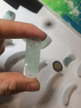 Load image into Gallery viewer, 100% natural type A icy watery light green white jadeite jade rectangle bead/craft supplies BG9