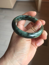 Load image into Gallery viewer, 52.7mm Certified Type A 100% Natural brown oily dark green(老油青) gray black Jadeite Jade bangle PC218-6231