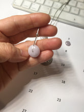 Load image into Gallery viewer, 14mm Type A 100% Natural light purple white Abacus-Bead Peace and Safety Guardian Donuts Buckle jadeite Pendant group PH116