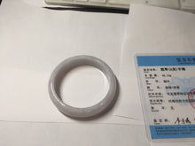 Load image into Gallery viewer, 51.5mm certified 100% Natural type A light purple white Jadeite Jade bangle PA245-4673