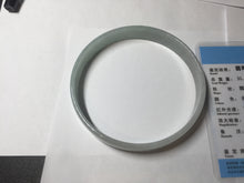 Load image into Gallery viewer, 76.7mm certified Type A 100% Natural light green white plus size flat style Jadeite Jade bangle BG213-5430