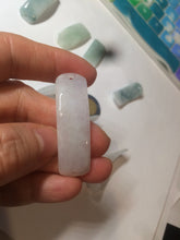 Load image into Gallery viewer, 100% natural type A icy watery light green white jadeite jade rectangle bead/craft supplies BG9