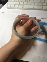 Load image into Gallery viewer, 76.7mm certified Type A 100% Natural light green white plus size flat style Jadeite Jade bangle BG213-5430