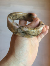 Load image into Gallery viewer, 54.9mm 100% natural pink/black time series(时光系列) rose stone (Rhodonite)square bangle XY83