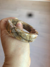 Load image into Gallery viewer, 54.9mm 100% natural pink/black time series(时光系列) rose stone (Rhodonite)square bangle XY83