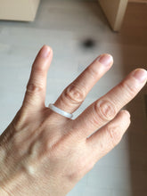Load image into Gallery viewer, 100% natural type A white slim jadeite jade band ring BF53