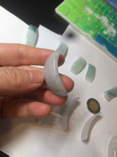 Load image into Gallery viewer, 100% natural type A icy watery light green white jadeite jade rectangle bead/craft supplies BG9