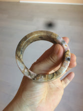 Load image into Gallery viewer, 54.9mm 100% natural pink/black time series(时光系列) rose stone (Rhodonite)square bangle XY83