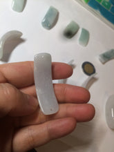 Load image into Gallery viewer, 100% natural type A icy watery light green white jadeite jade rectangle bead/craft supplies BG9