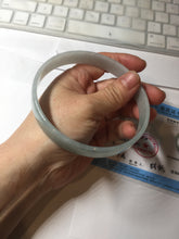 Load image into Gallery viewer, 76.7mm certified Type A 100% Natural light green white plus size flat style Jadeite Jade bangle BG213-5430