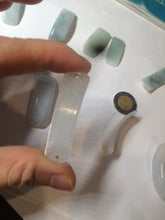 Load image into Gallery viewer, 100% natural type A icy watery light green white jadeite jade rectangle bead/craft supplies BG9