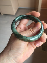 Load image into Gallery viewer, 52.7mm Certified Type A 100% Natural brown oily dark green(老油青) gray black Jadeite Jade bangle PC218-6231