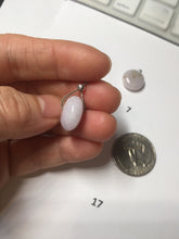 Load image into Gallery viewer, 14mm Type A 100% Natural light purple white Abacus-Bead Peace and Safety Guardian Donuts Buckle jadeite Pendant group PH116